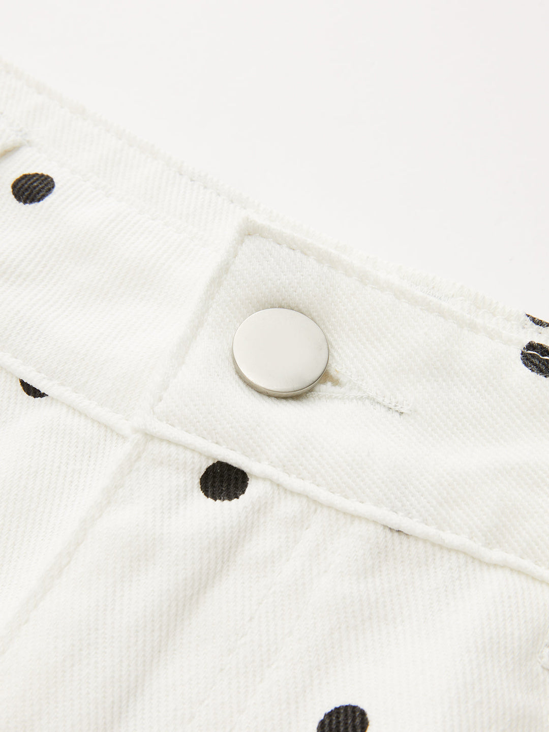 Polka Dot Denim Wide Leg Jeans