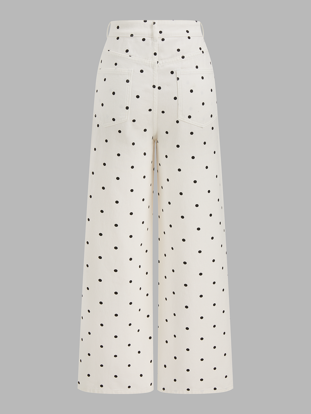 Polka Dot Denim Wide Leg Jeans