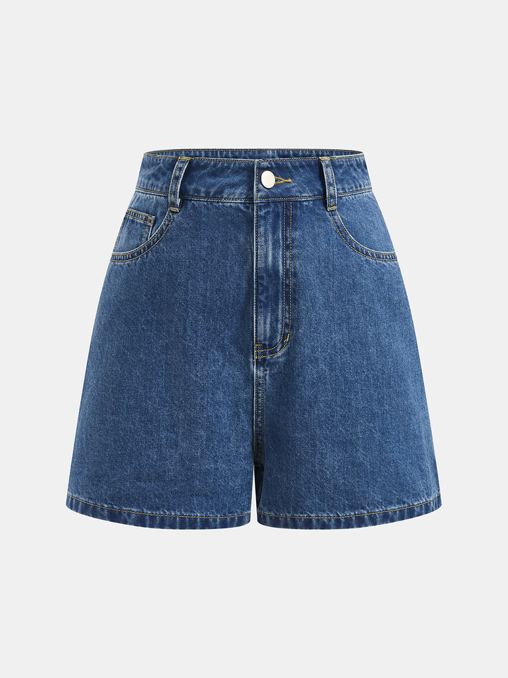 Tie-Back Denim Sleeveless Top &amp; Shorts Set