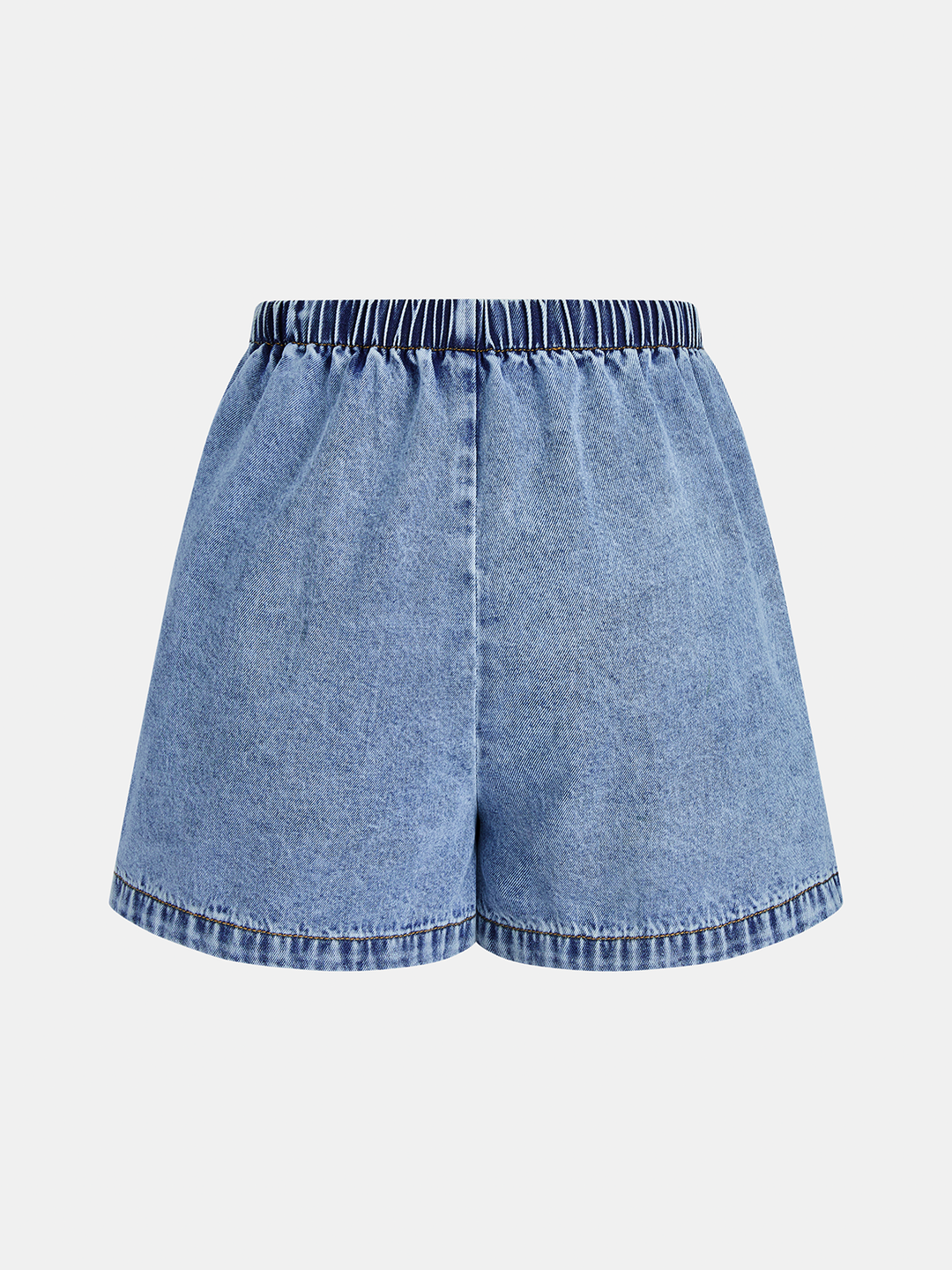 Side Slit Denim Vest &amp; Drawstring Shorts Set