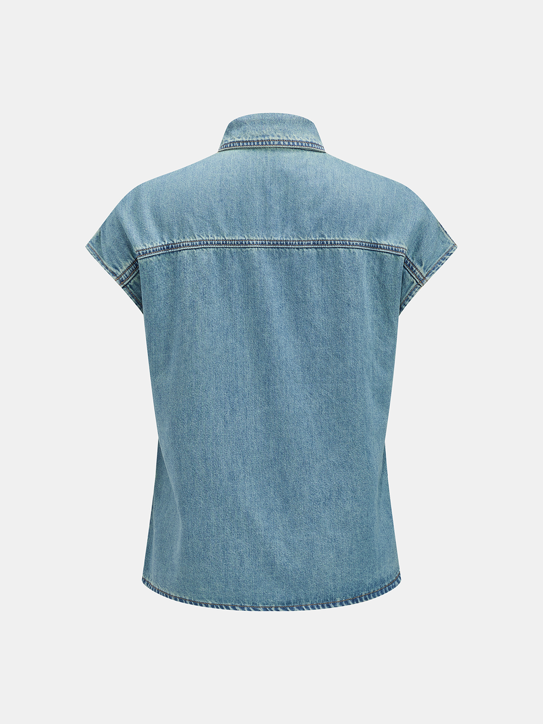 Denim Bow Tie Blouse &amp; Shorts Set