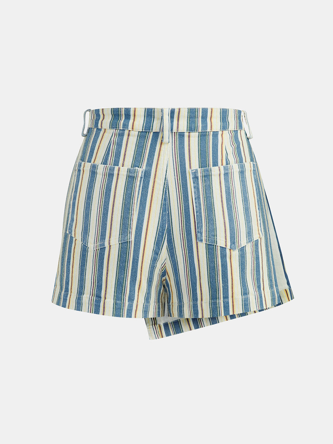 Casual Cotton Striped Tie Waist Skort