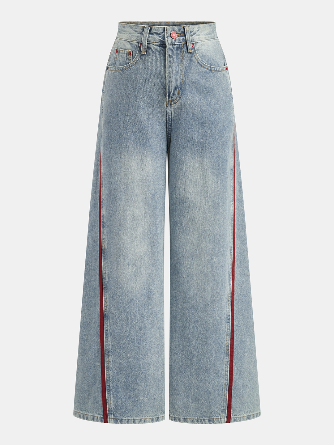 Side Stripe Curved Leg Denim Jeans