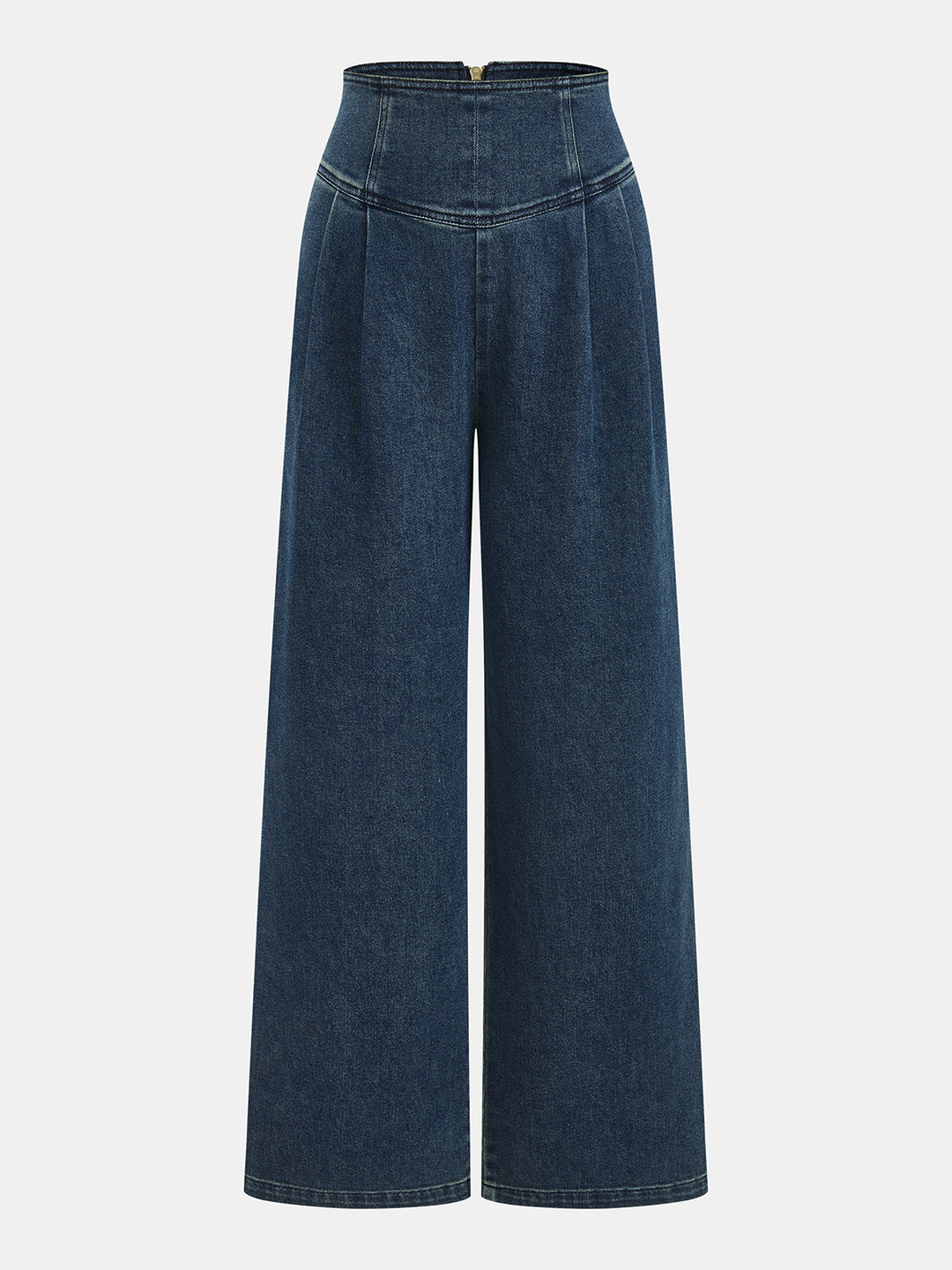 High-Waist Wide-Leg Denim Pants