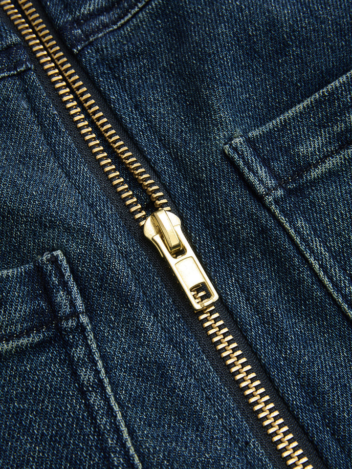 High-Waist Wide-Leg Denim Pants