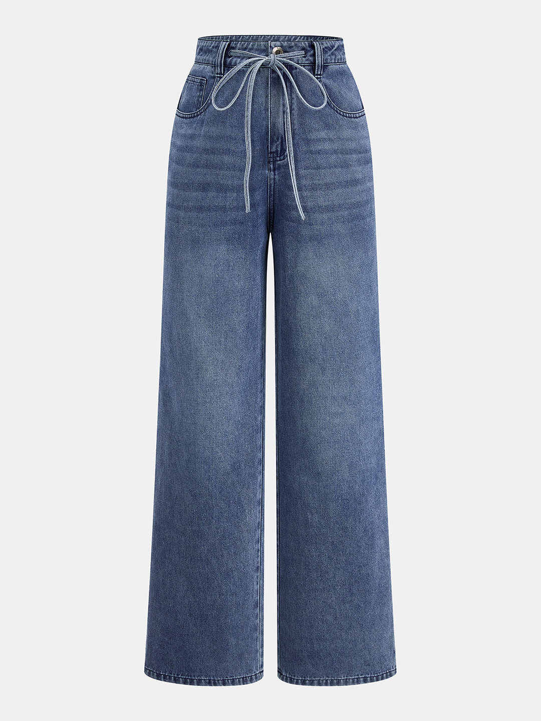 Sleeveless Denim Top &amp; Drawstring Jeans Set