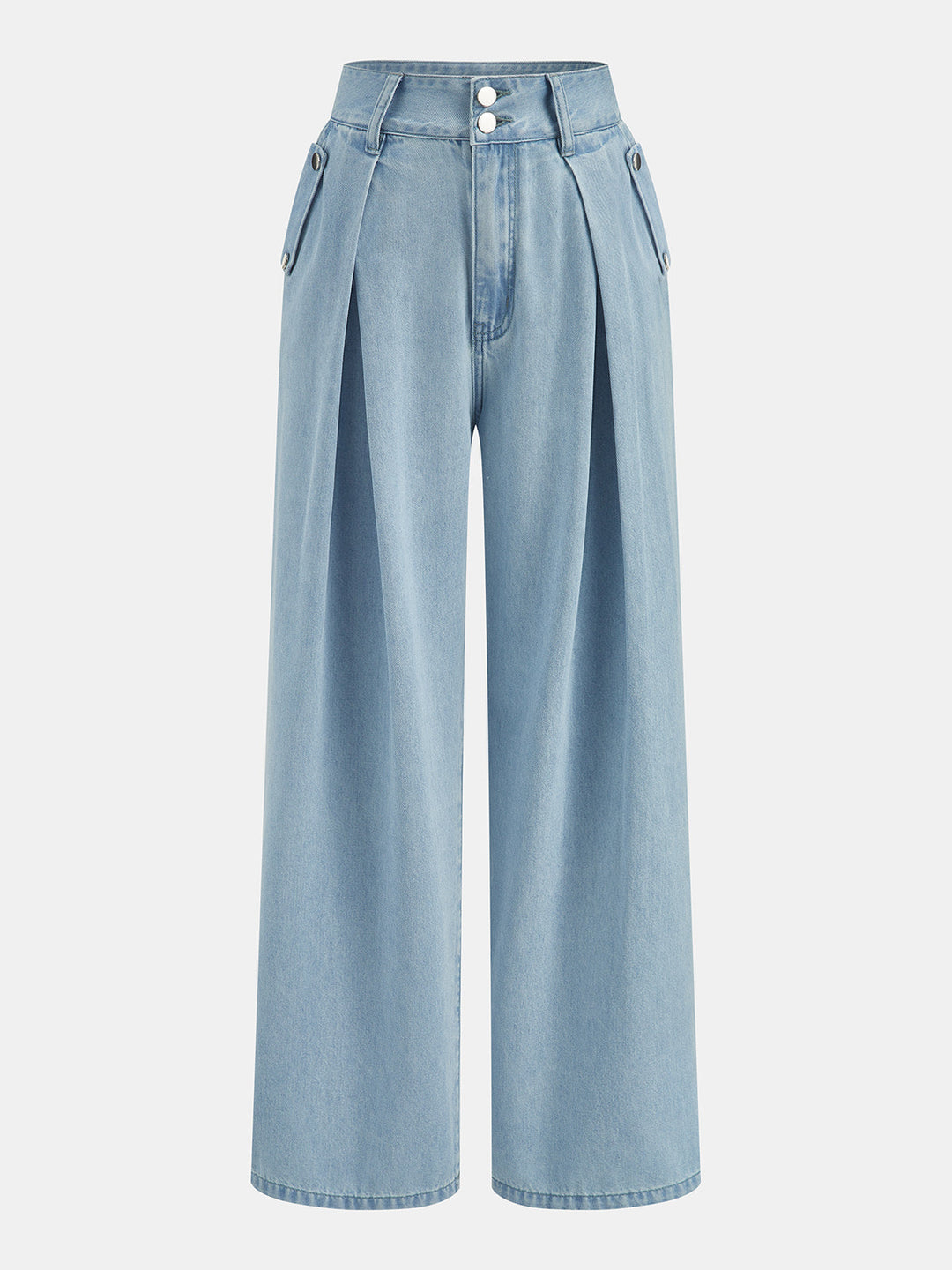 Sleeveless Crop Denim Top &amp; Pleated Pants Set