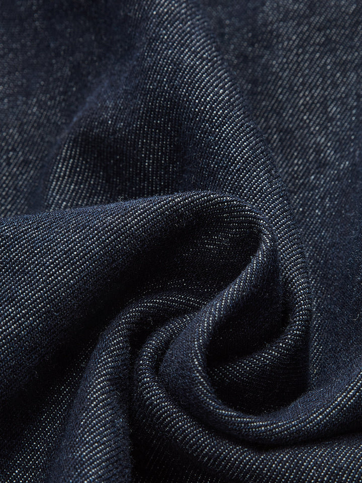 Denim Belted Halter Neck Midi Dress