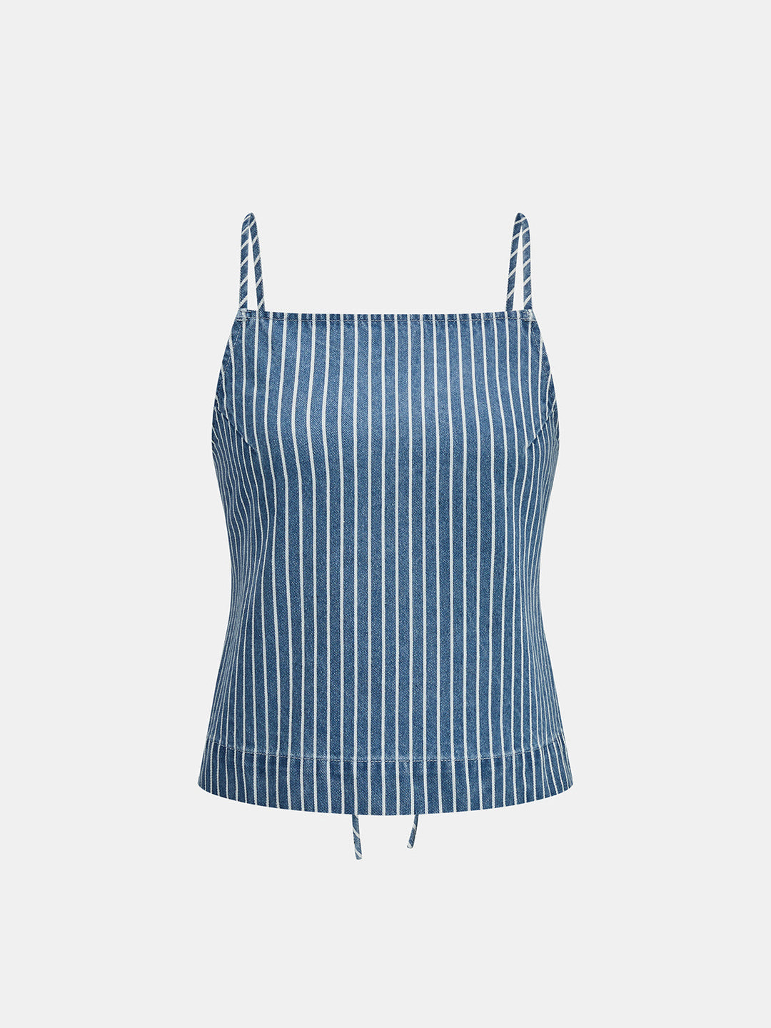 Striped Denim Tie Back Cami Top &amp; Short Set