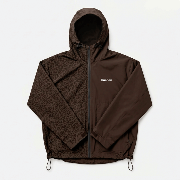 Water Reactive Cheetah Rain Jacket - Brown