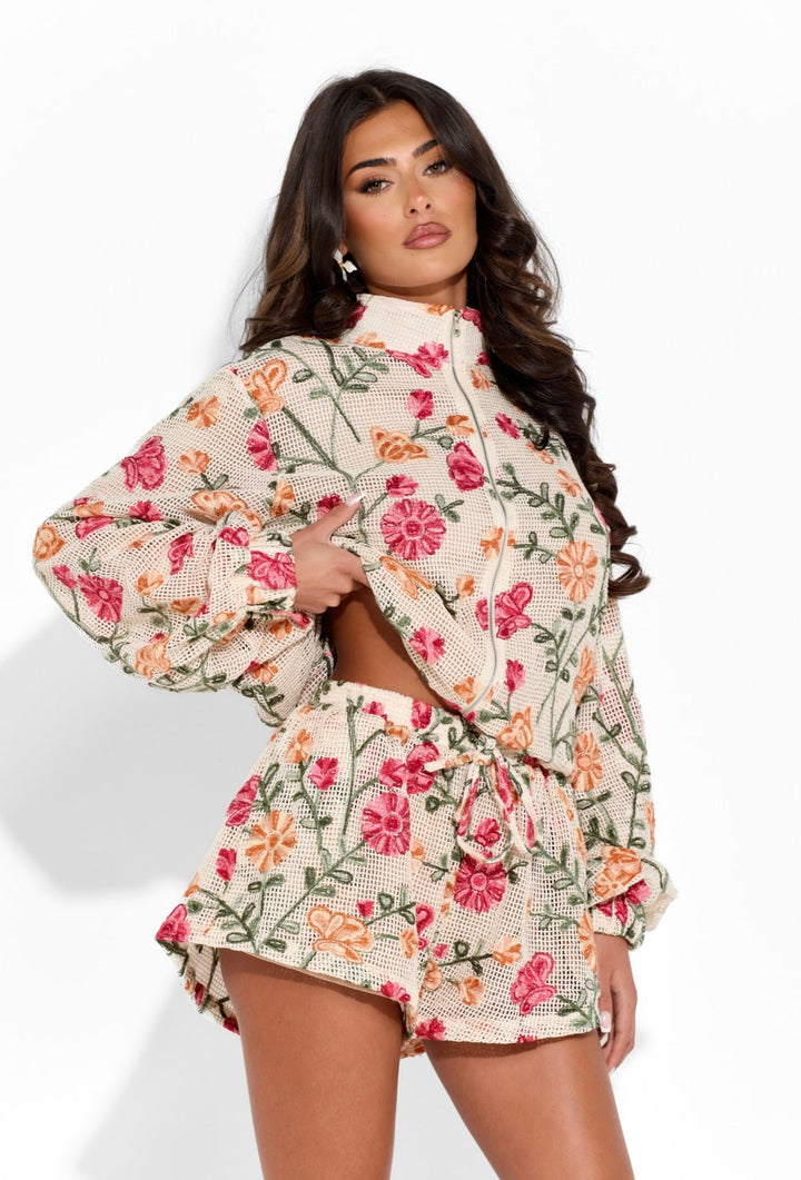 DAHLIA FLORAL CROCHET JACKET