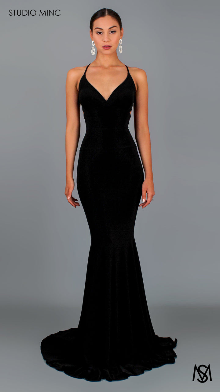 SILHOUETTE - Fitted Black Formal Dress with Cut Outs
