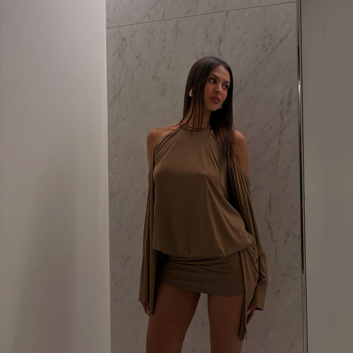 Behind My Back Embellished Mini Dress