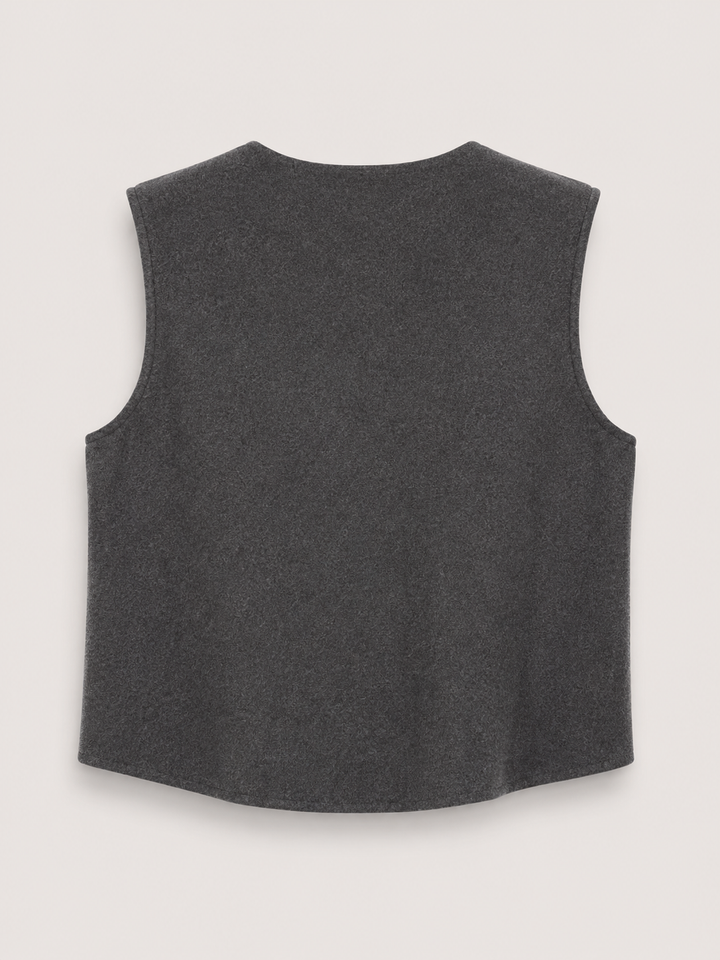 Sylvie | V-Neck Button-Front Sleeveless Knit Vest