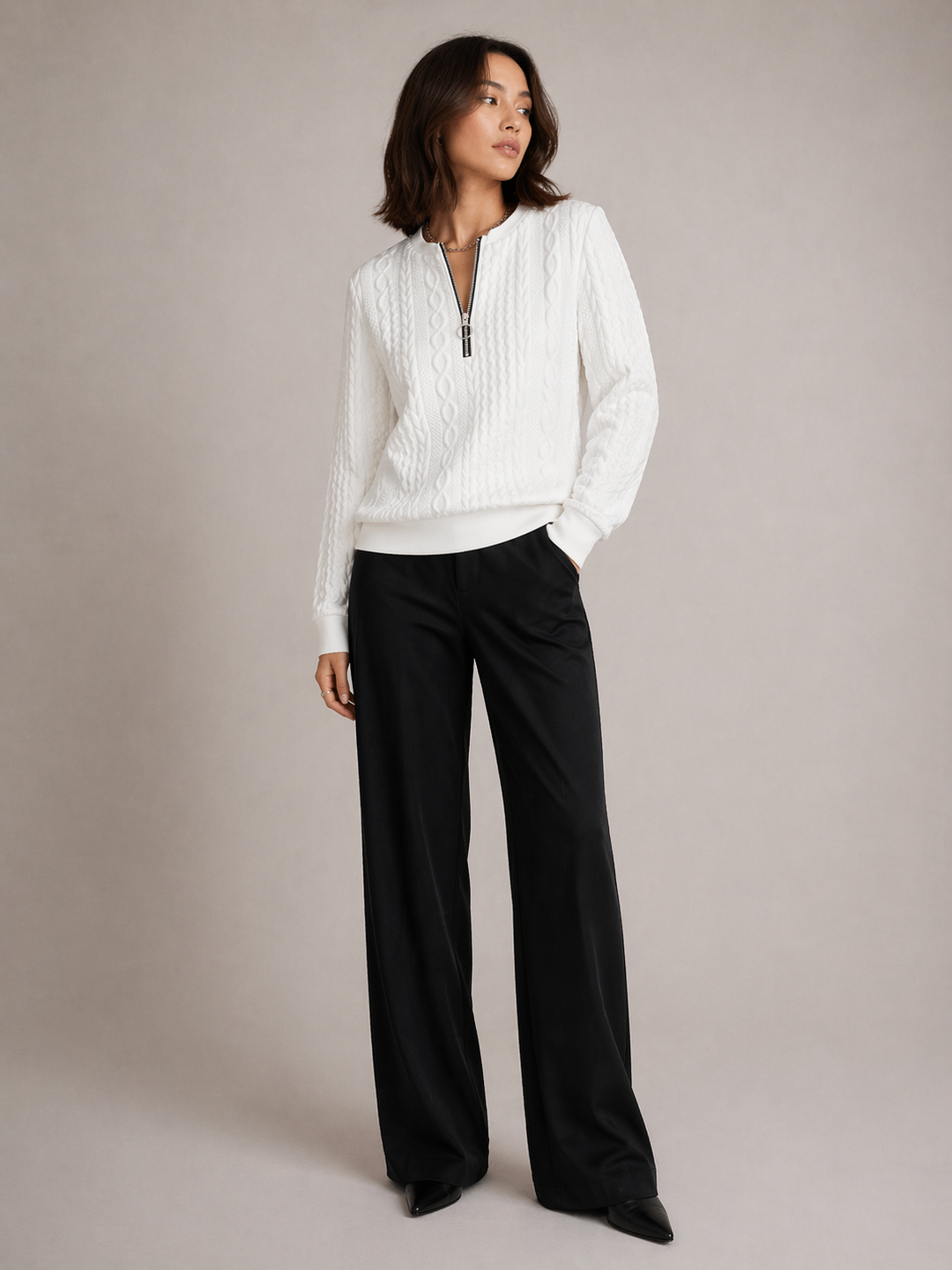 Umara | Relaxed Fit Quarter Zip Sweatshirt