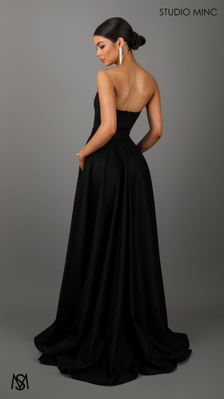 SWEETHEART - Black Strapless Formal dress with Corset &amp; Full Circle Skirt