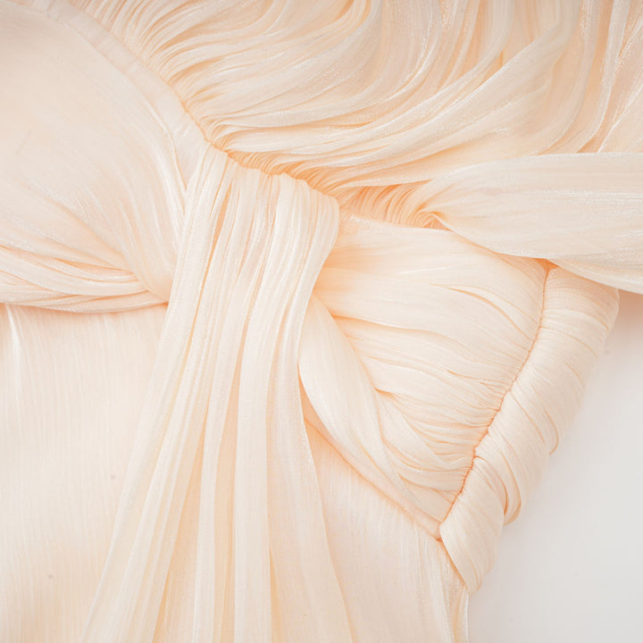 Eugénie fully-pleated ruffled mini dress in Neutrals