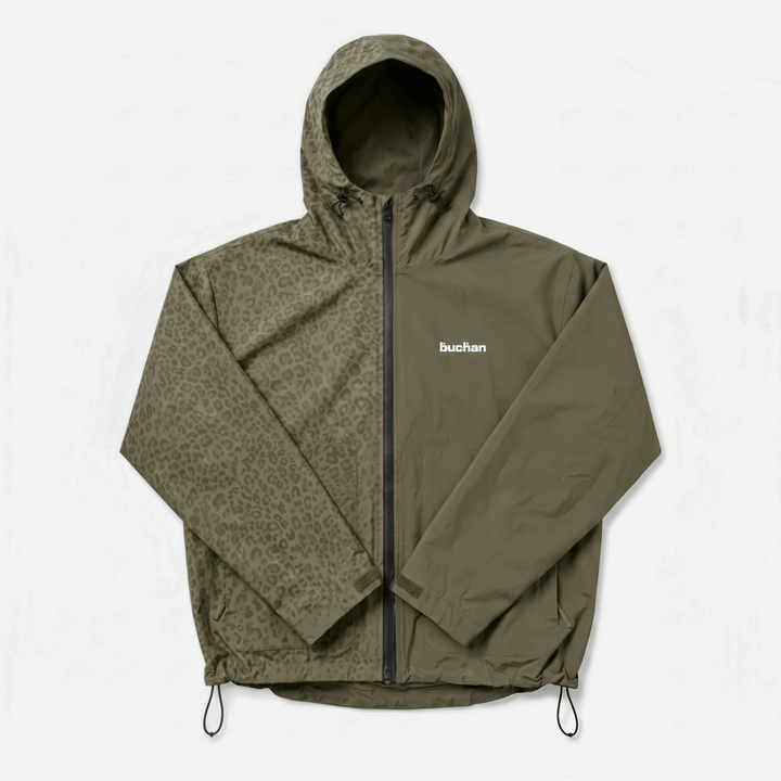 Water Reactive Cheetah Rain Jacket - Green