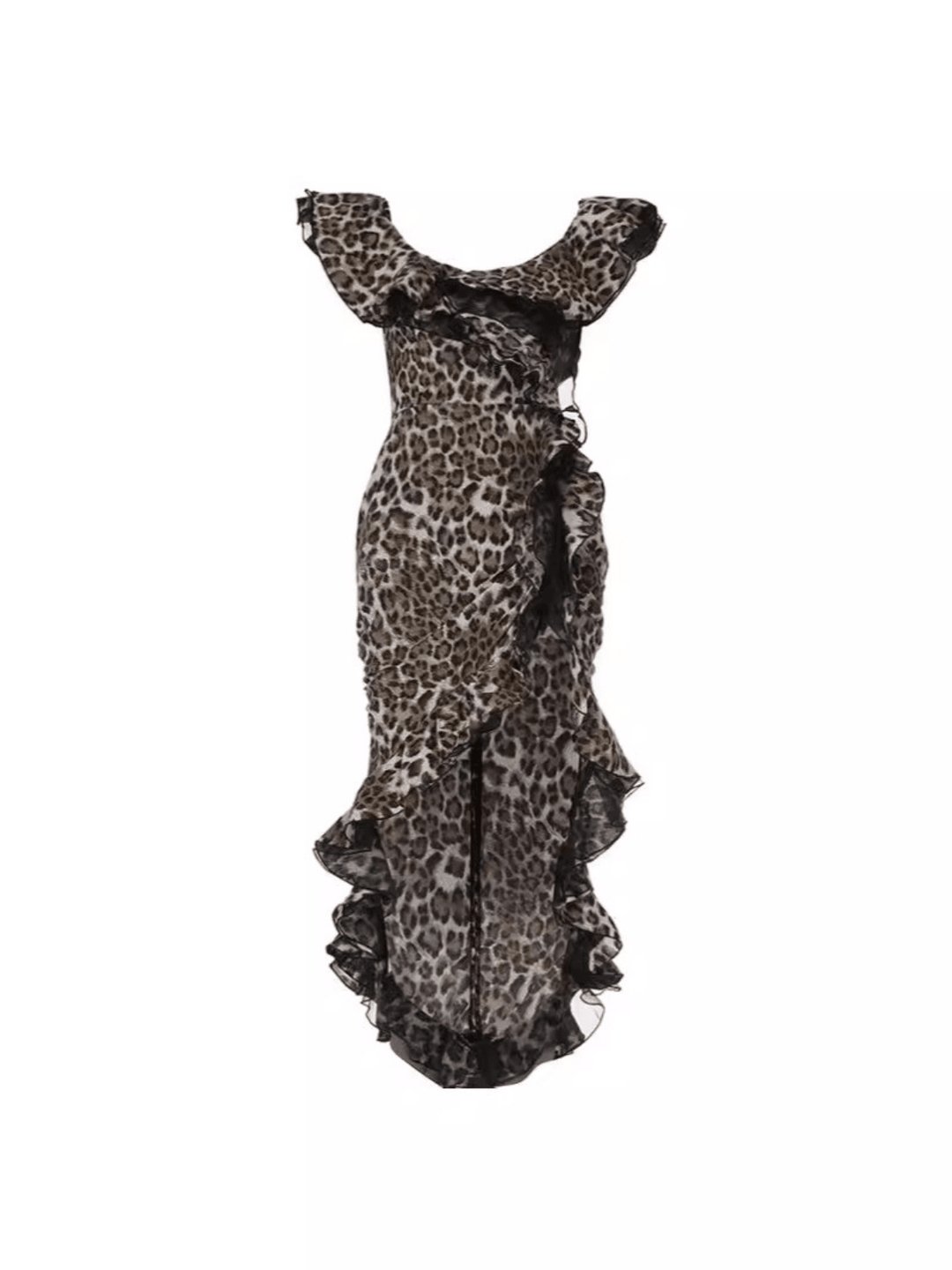 Chic Off-Shoulder Leopard Print Dress