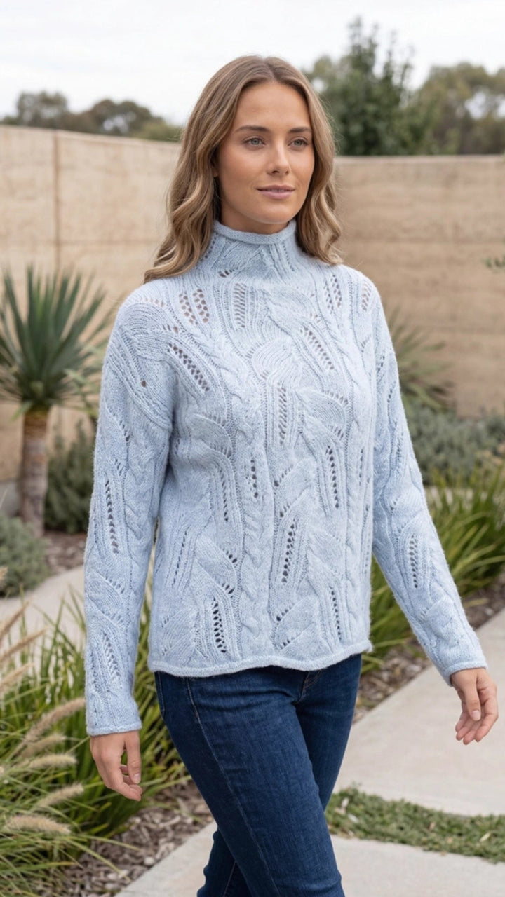 Calyra | Cable Knit Turtleneck Sweater