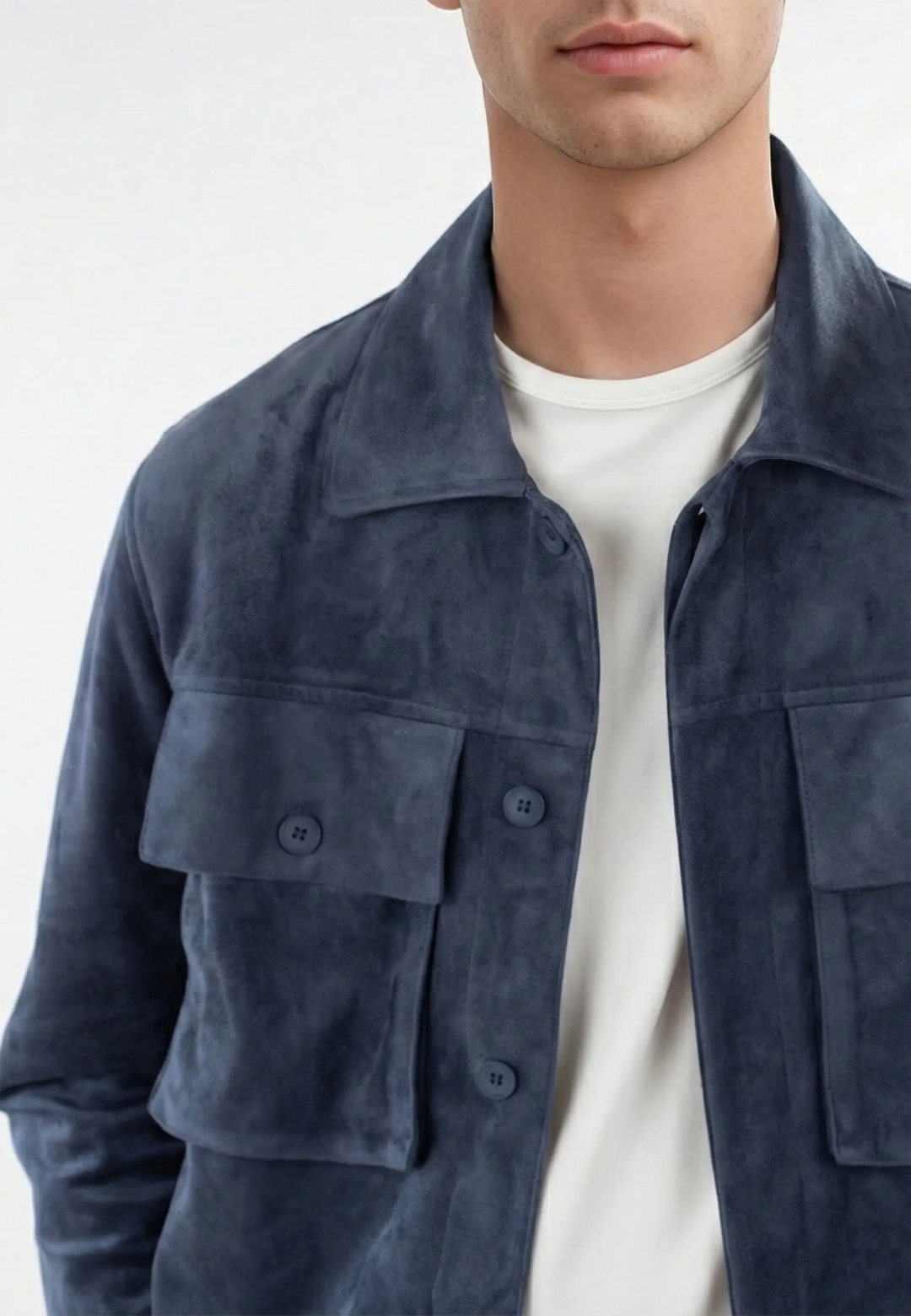 Nash vegan suede jacket - Navy