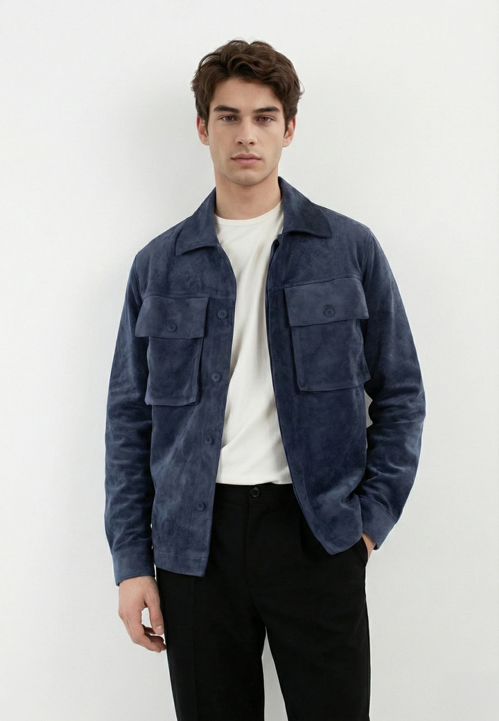 Nash vegan suede jacket - Navy