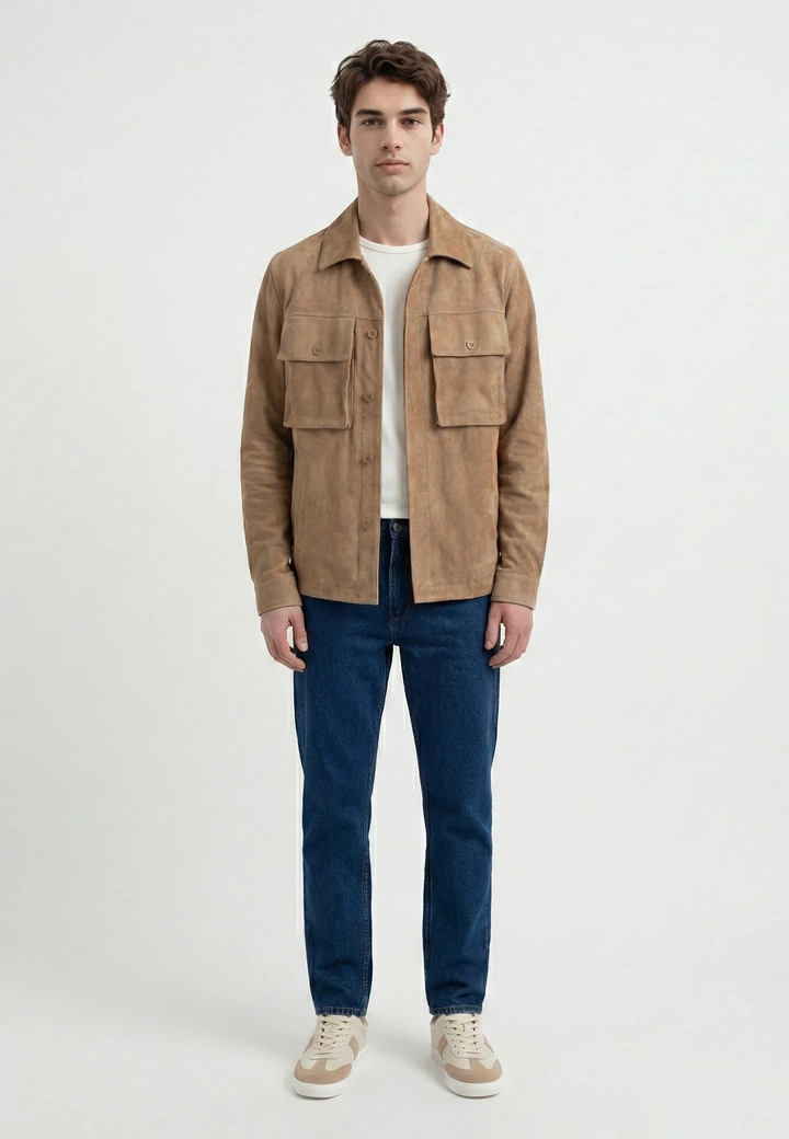 Nash vegan suede jacket - Brown