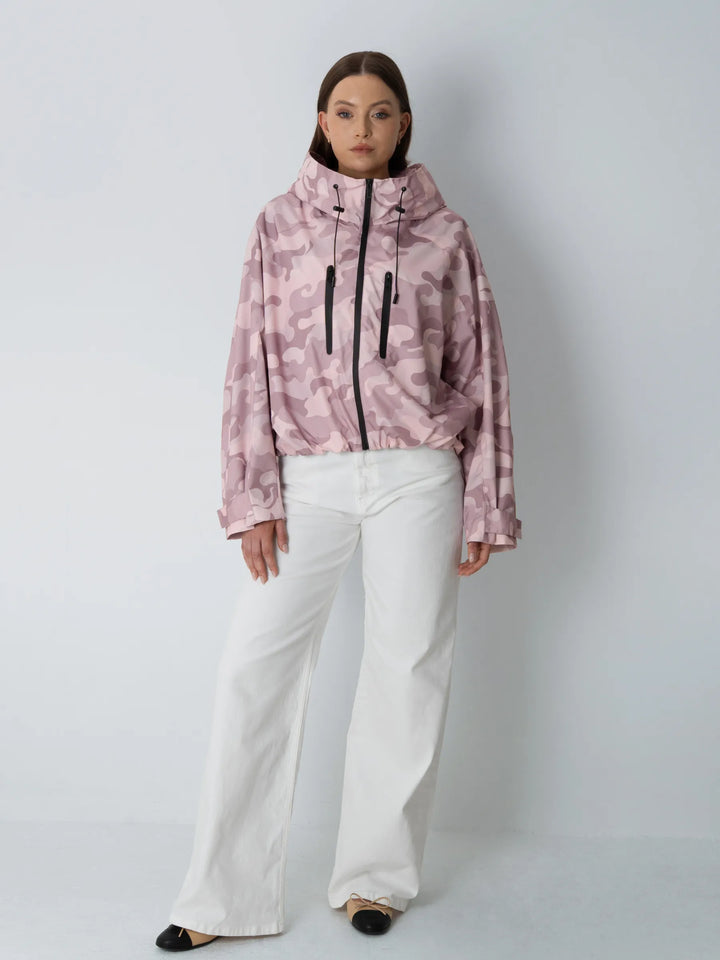 The Elara Camouflage Oversized Rain Jacket