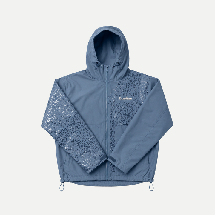Water Reactive Cheetah Rain Jacket - Blue
