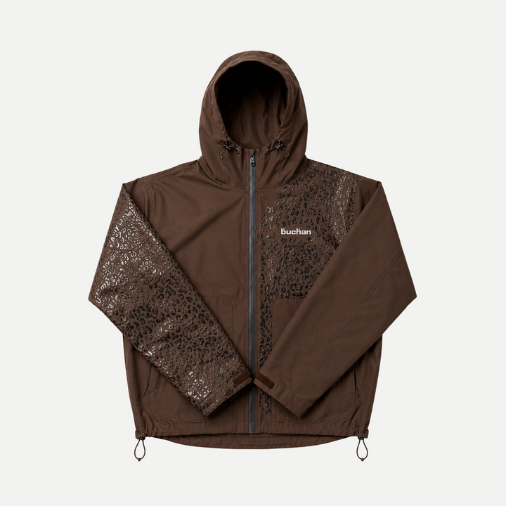 Water Reactive Cheetah Rain Jacket - Brown