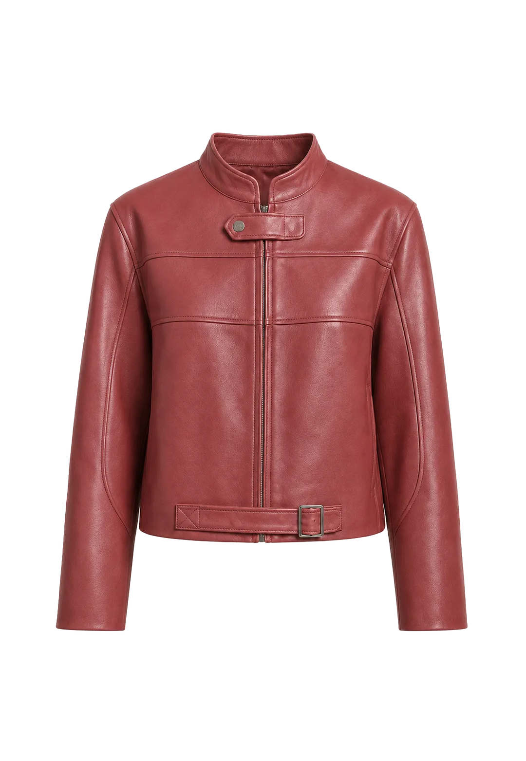 Retro Sheepskin Stand Collar Short Motorcycle Jacket “Caramel Mountain”