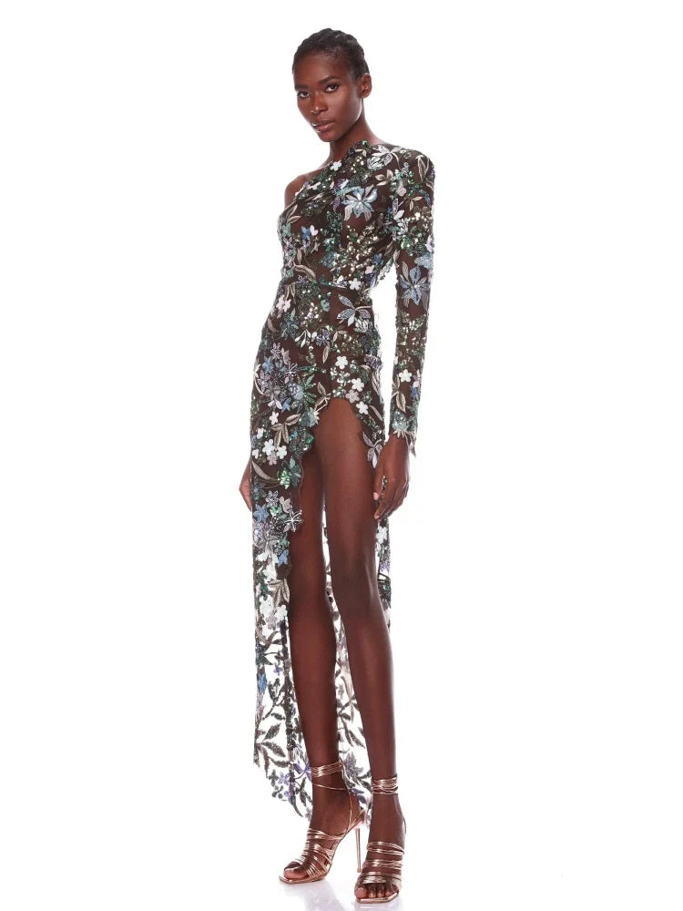 Aurora Blossom Sequin Dress