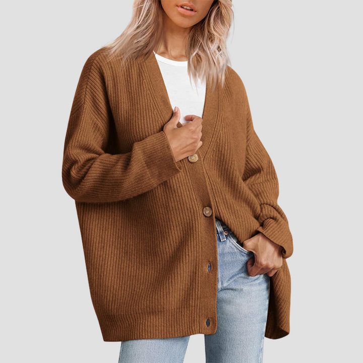 Caldria | Effortless Striped Knit Cardigan with Button Front
