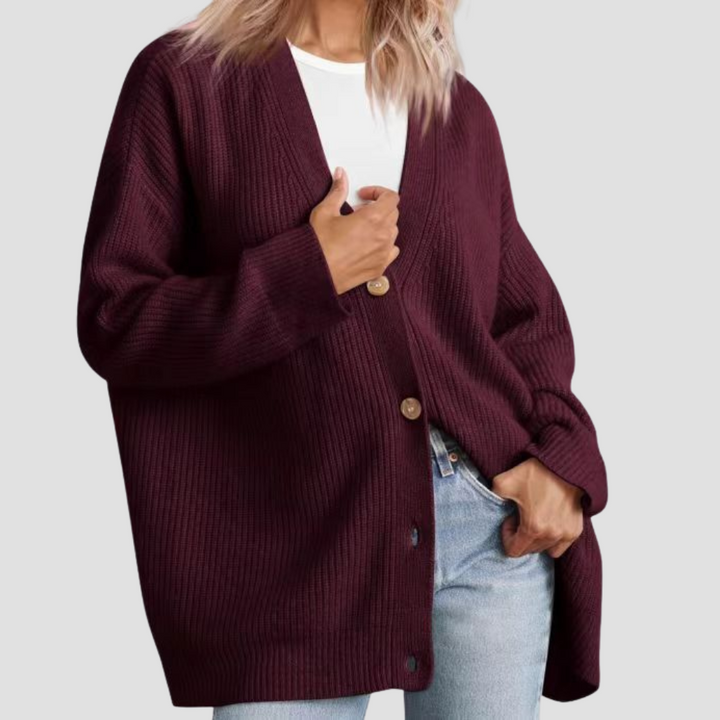 Caldria | Effortless Striped Knit Cardigan with Button Front
