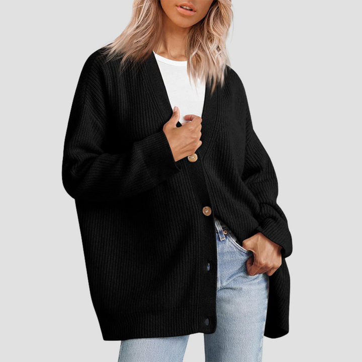 Caldria | Effortless Striped Knit Cardigan with Button Front
