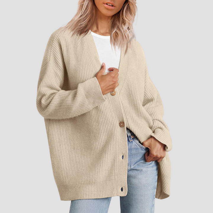 Caldria | Effortless Striped Knit Cardigan with Button Front