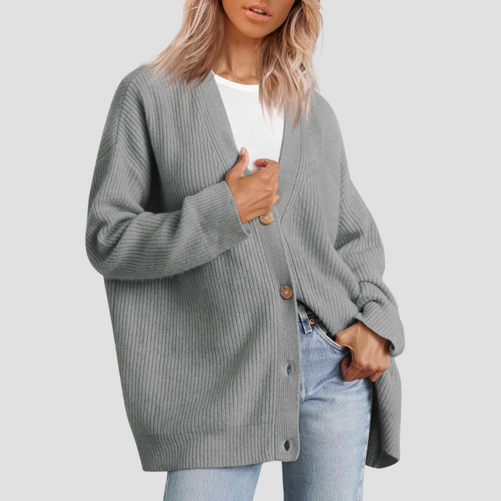 Caldria | Effortless Striped Knit Cardigan with Button Front