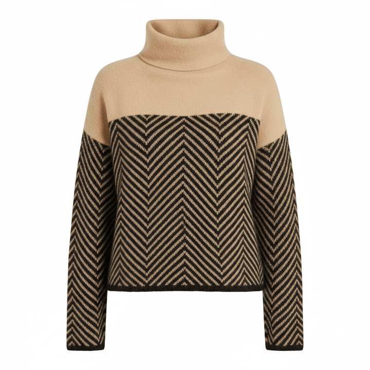 Margot | Chevron Knit Turtleneck Sweater