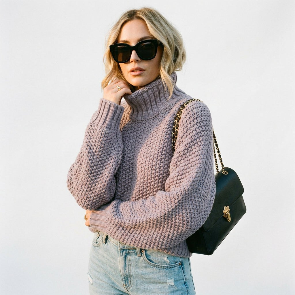 Ondine | Oversized Turtleneck Knit Sweater