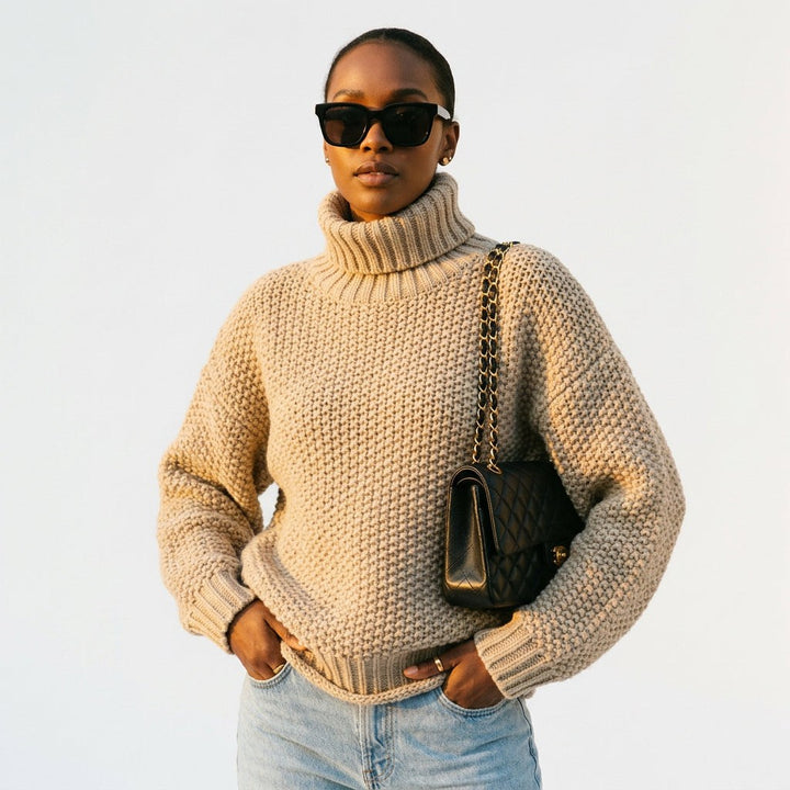 Ondine | Oversized Turtleneck Knit Sweater
