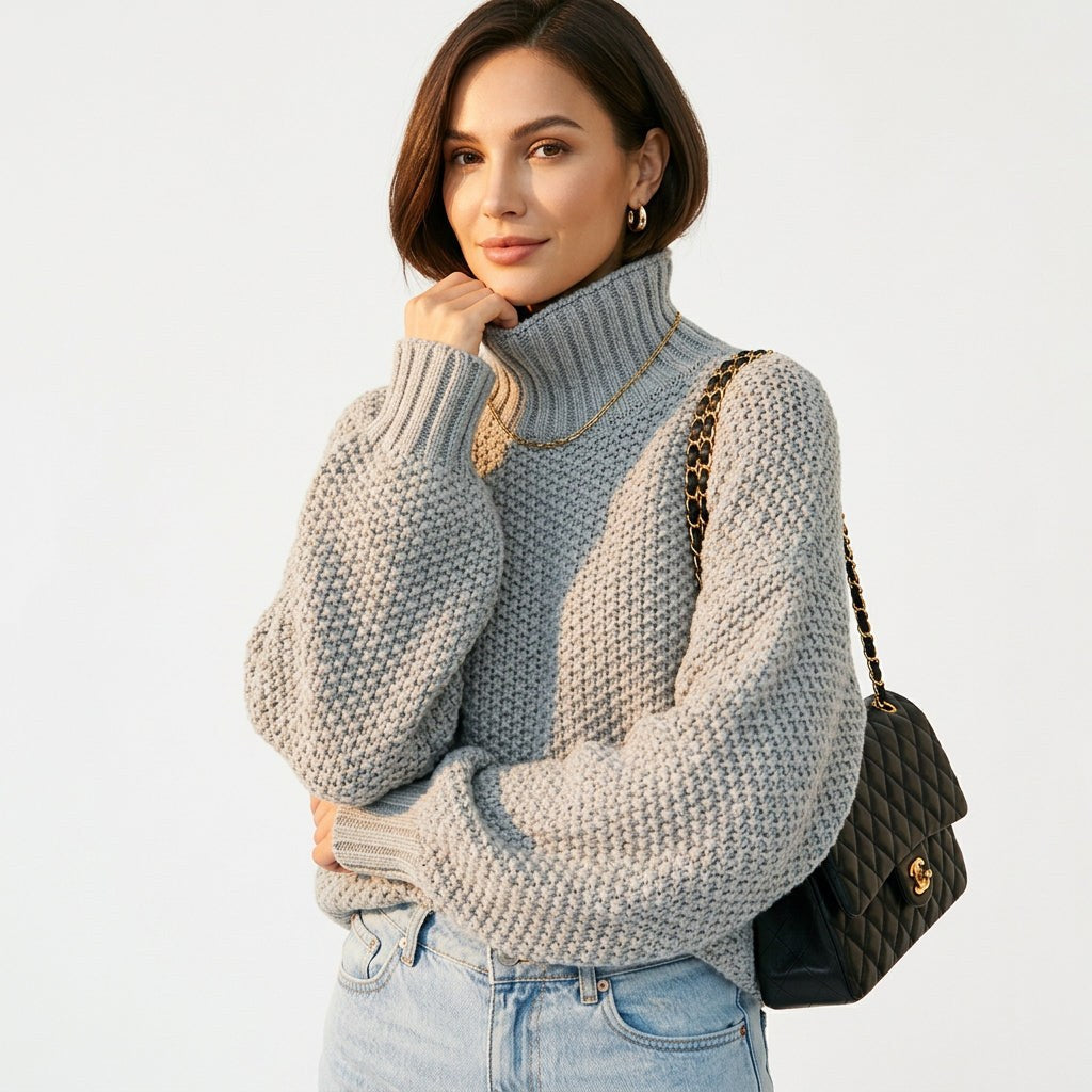 Ondine | Oversized Turtleneck Knit Sweater