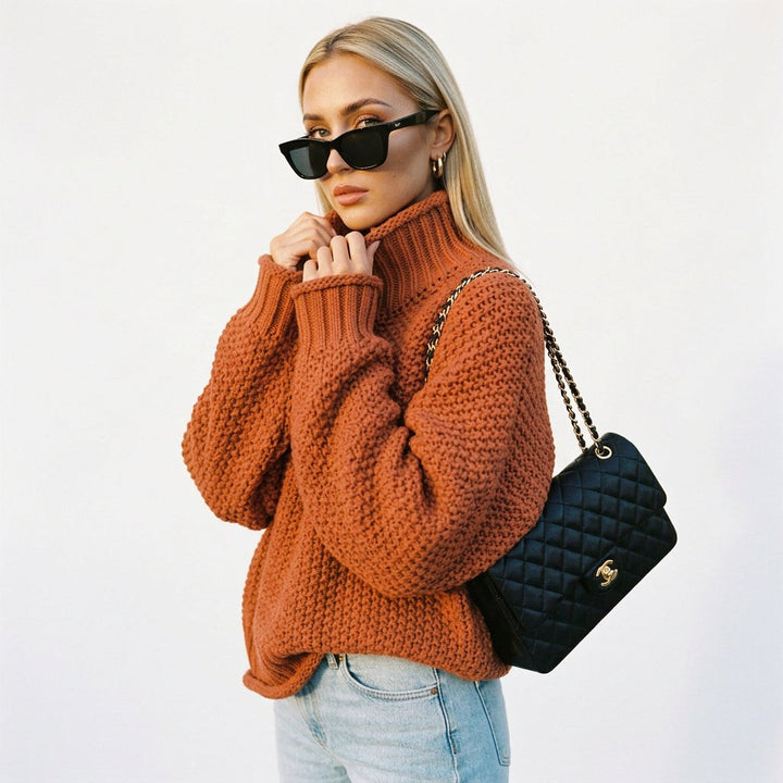 Ondine | Oversized Turtleneck Knit Sweater