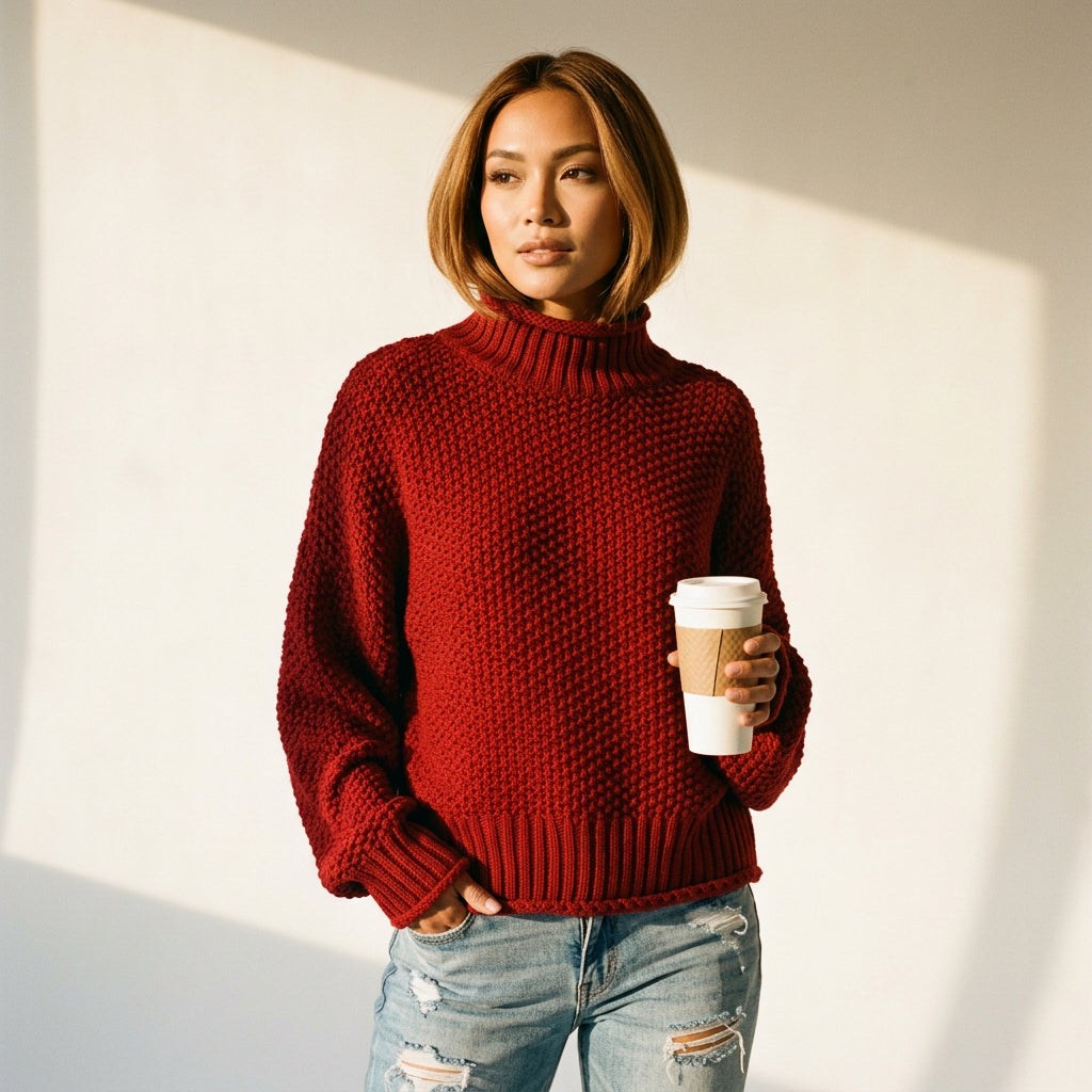 Ondine | Oversized Turtleneck Knit Sweater