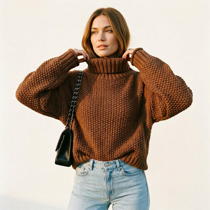 Ondine | Oversized Turtleneck Knit Sweater