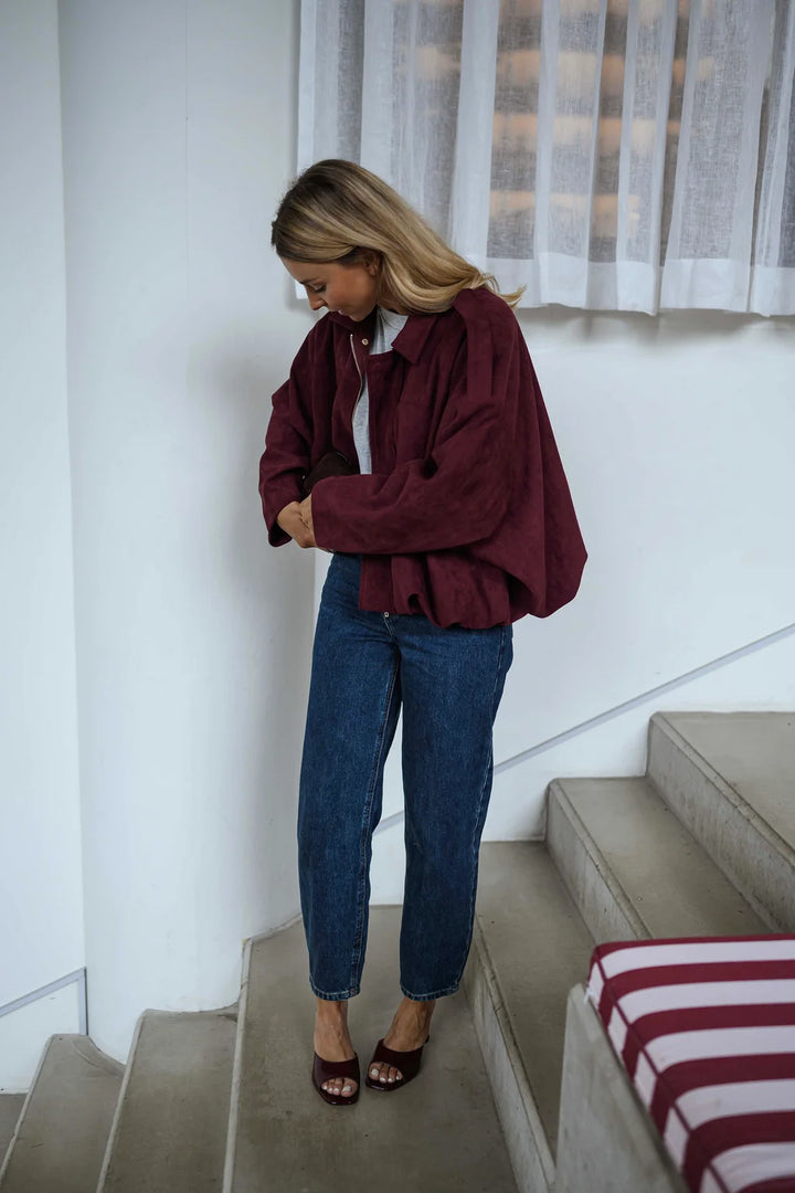 Amélie Suede Jacket Bordeaux