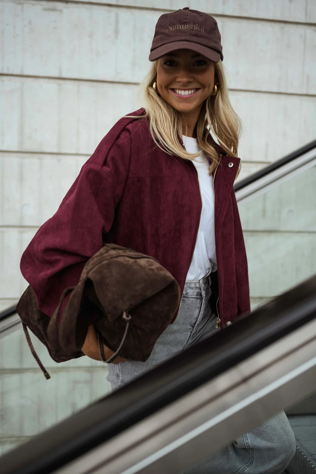 Amélie Suede Jacket Bordeaux