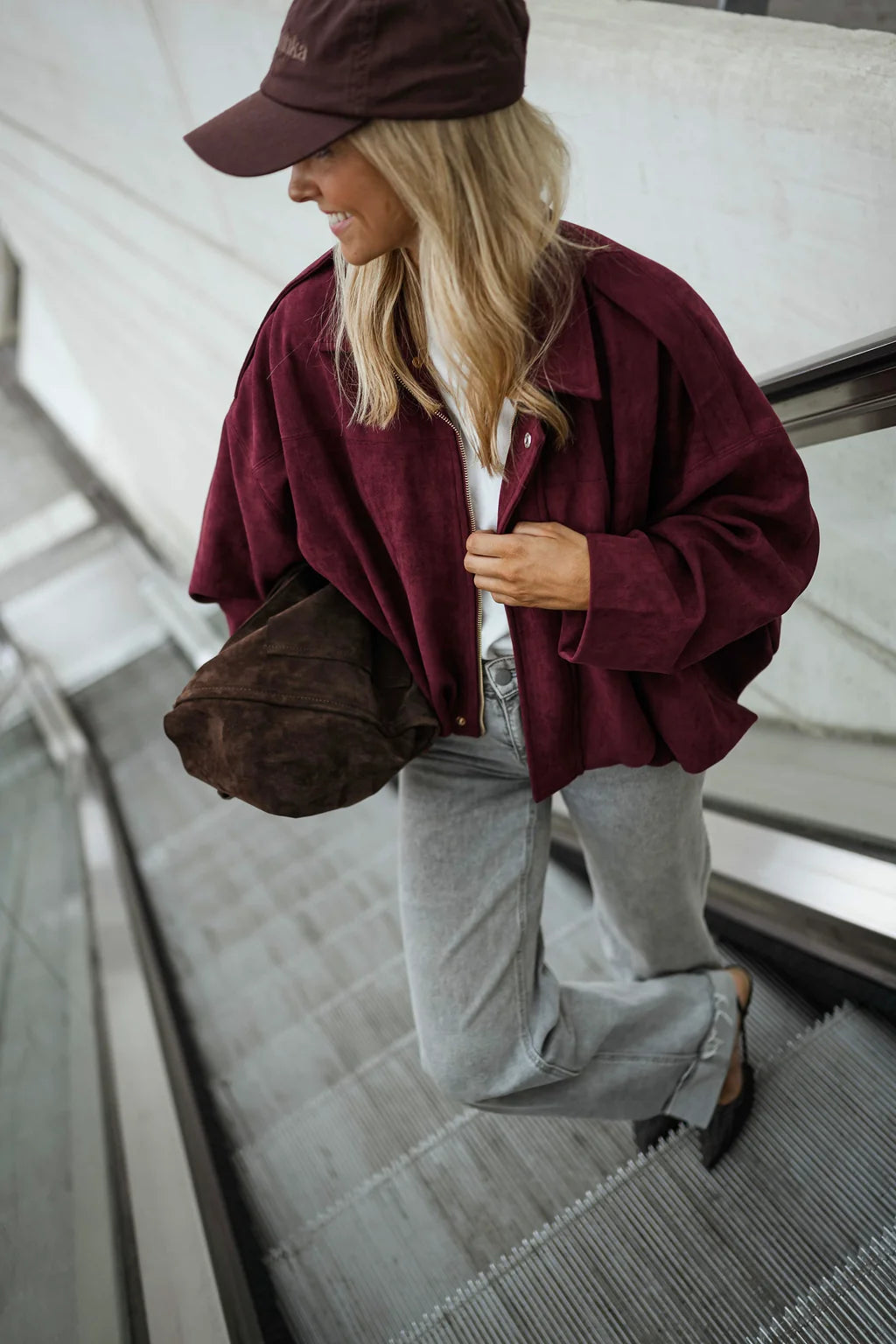 Amélie Suede Jacket Bordeaux