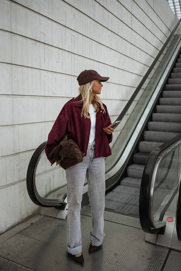 Amélie Suede Jacket Bordeaux