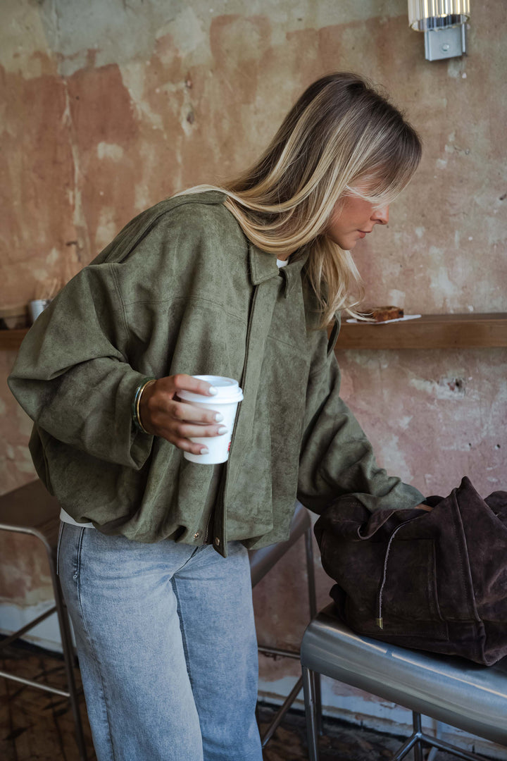 Amélie Suede Jacket Khaki