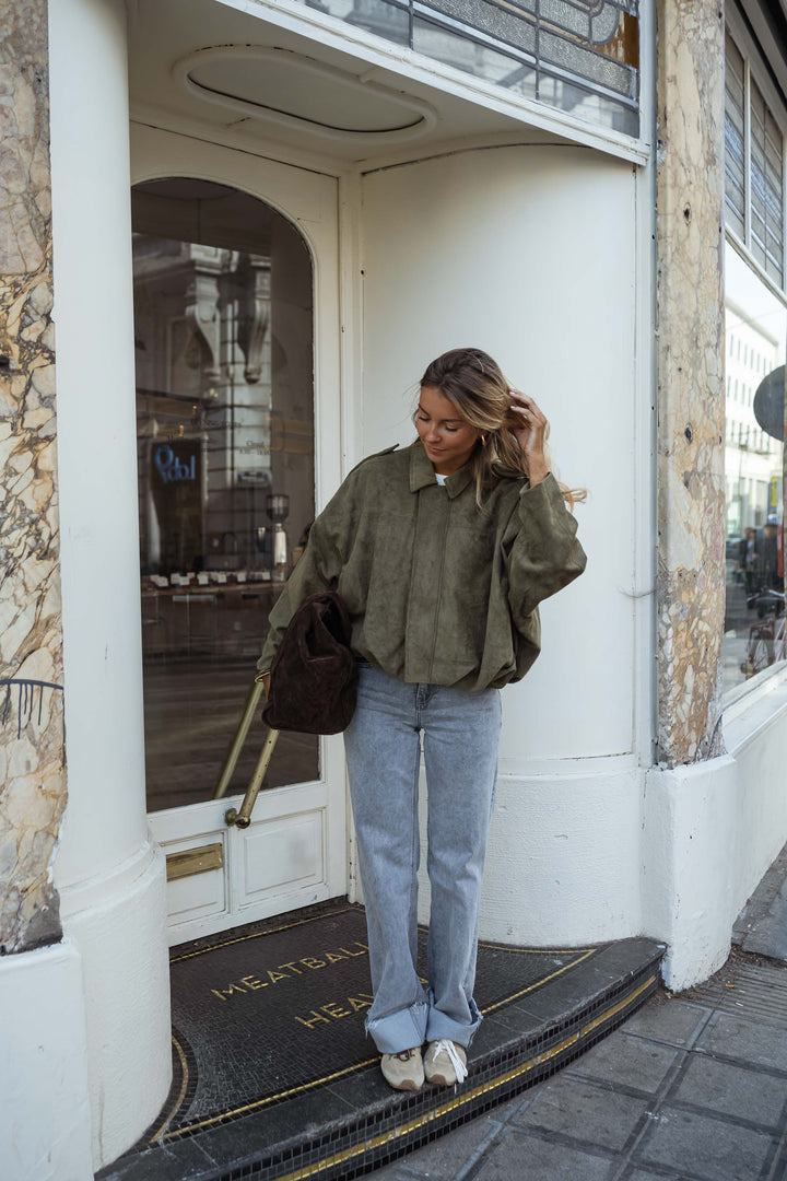 Amélie Suede Jacket Khaki